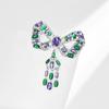 SUYU Women's Light Luxury Inlaid Zircon Tassel Pendant Bow Brooch Fashionable Versatile Niche Design Brooch Daily Accessories