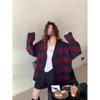 2025 Autumn/Winter Korean Style Loose Striped Knit Cardigan - Women's Versatile Slimming Sweater Coat