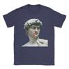 David Tyler Durden Michelangelo Statue Renaissance Vaporwave T-Shirts Men Cotton Tees Round Collar T Shirt Printed Clothing
