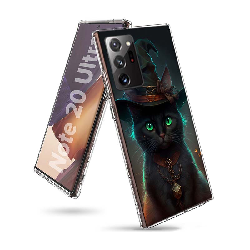 Halloweenové kouzelné kočičí pouzdro na telefon pro Samsung A55 A35 A25 A15 A07 A05S A16 A17 A26 A36 A37 A56 A57 Galaxy Note 20 10 A50S A71 A51 A