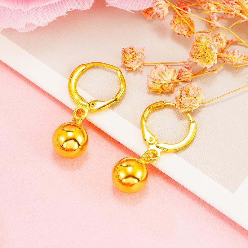 Cercei imitație aur nisipiu de înaltă calitate: Design cu ciucuri de lungă durată pentru femei, Accesorii din cupru transfrontaliere