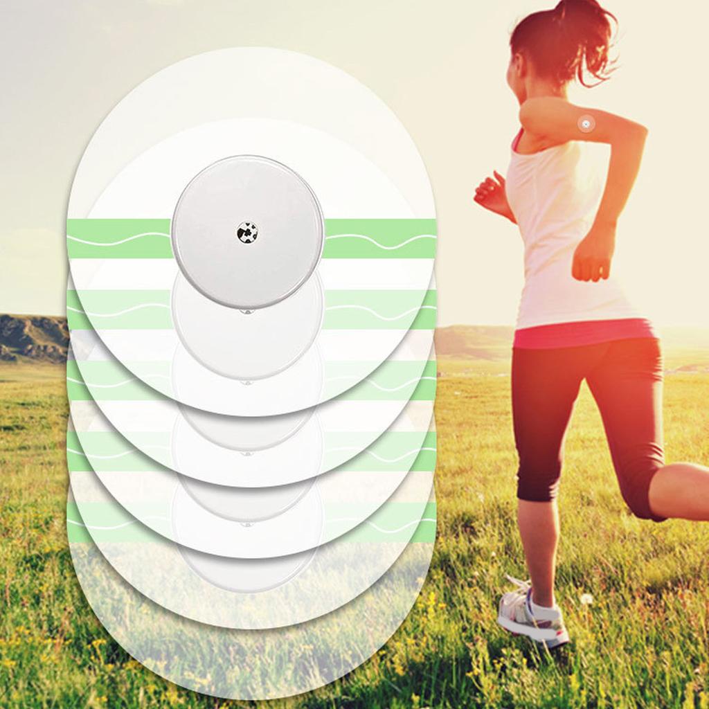 10 ark Sensor Självhäftande Plåster Förhindra Glidning Rund Formad Vattentät Sensorskydd för Löpning Grön