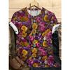 Summer Round Neck Flower Pattern 3D Print Top Fashionable Casual Short Sleeved Women's T-shirts