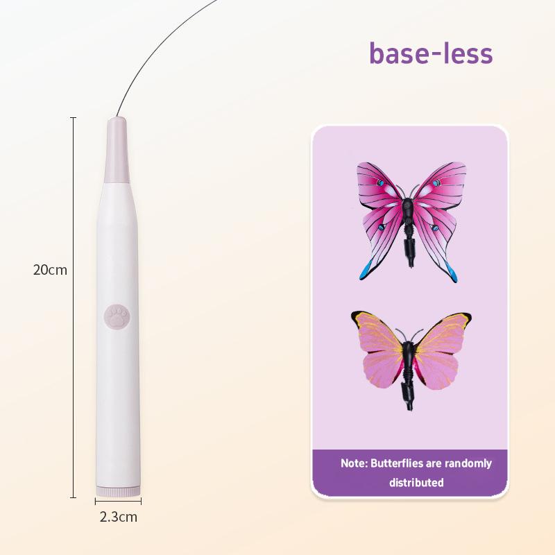 

Cat Teaser Electric Automatic Stick With Butterfly Decoration Hands Free 360 Degree Rotating Base Cat Interactive Toy фіолетовий