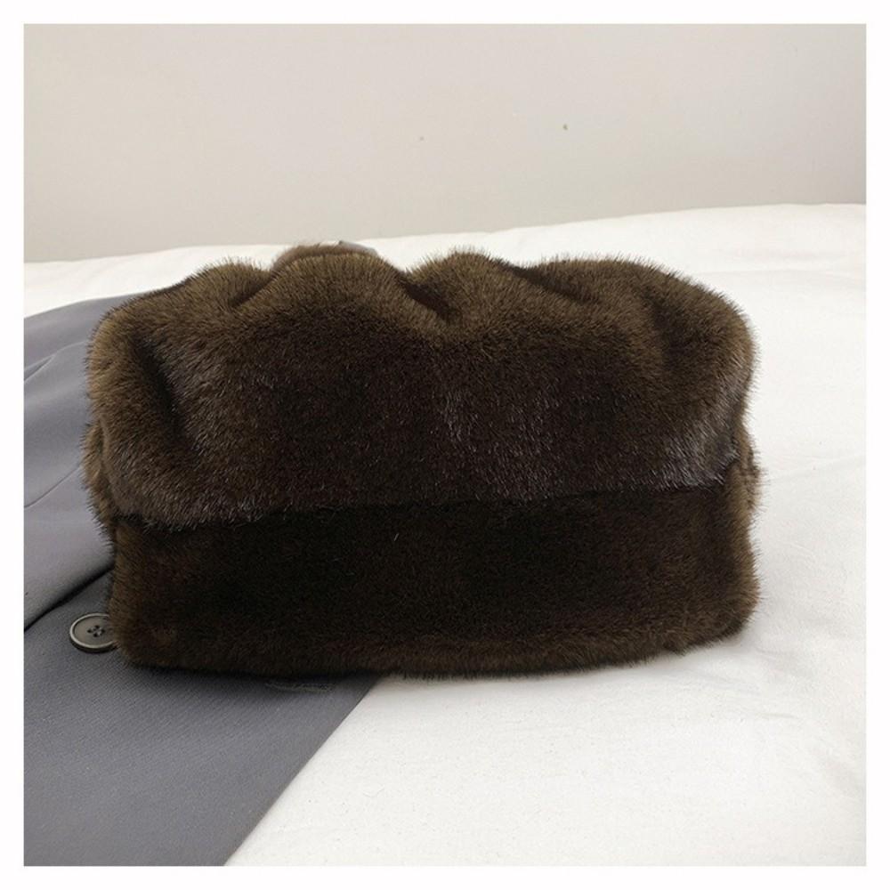 New Large Capacity Crossbody Bag Mink Fur Wrinkle Relaxed Texture Ladies Handbags Solid Color Shoulder Bag Female