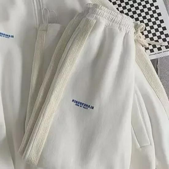 Pánská streetwearová tepláková souprava ve stylu Hongkongu: Volný trendy svetr a kalhoty s dlouhým rukávem, ležérní jarní/podzimní dvoudílný set