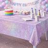 2Pcs Thickened Disposable Laser Tablecloth Iridescent Effect Birthday Tablecloth  Bachelorette Party