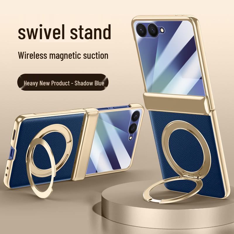 Étui Pliable Samsung ZFlip7 avec Support Anneau Rotatif, Anti-Chute & Protection Magnétique