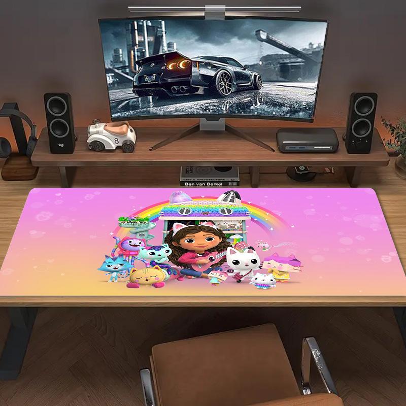Gabby Dollhouse Color Mouse Pad Large Gaming Table Cushion Non-slip Laptop Tablet Big Mousepad XXL Mat Mini PC Playmat With Lock edge