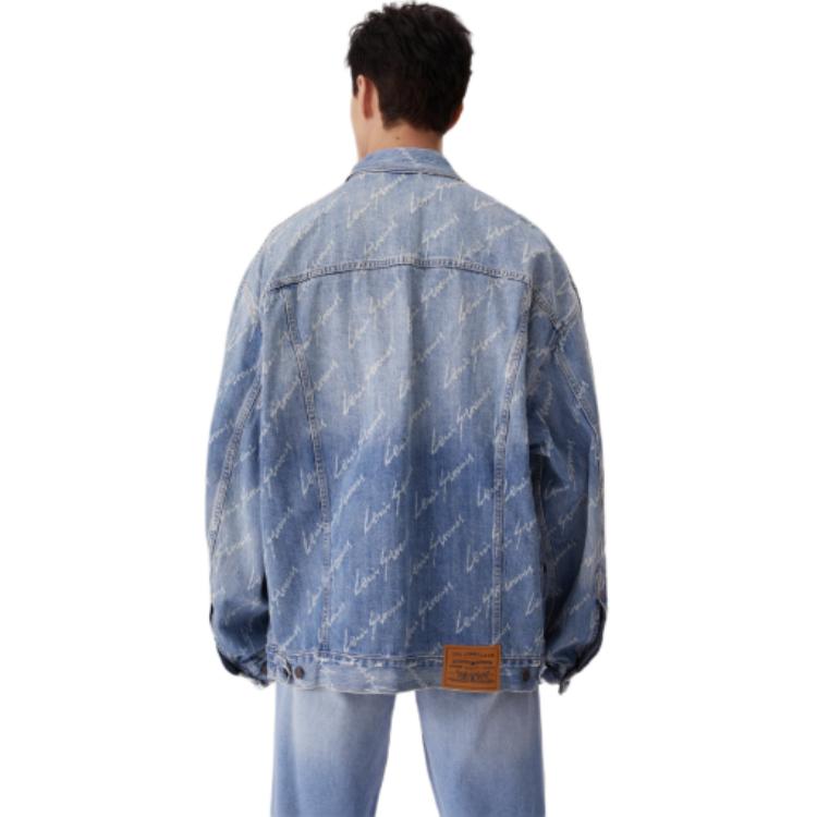 Levis Loose Soft Collared Single-Breasted Long Sleeve Denim Jacket Men Jackets Light-Blue 0016Y-0005