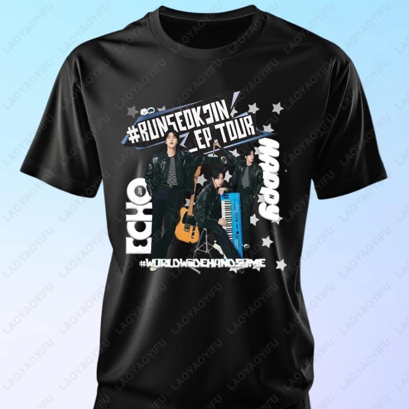 2025 Run Seokjin Tour Jin Cotton Tshirt Concert Worldwide Handsome Men Women Army tees Trend Cool Casual Fashion Adult Tops Gift