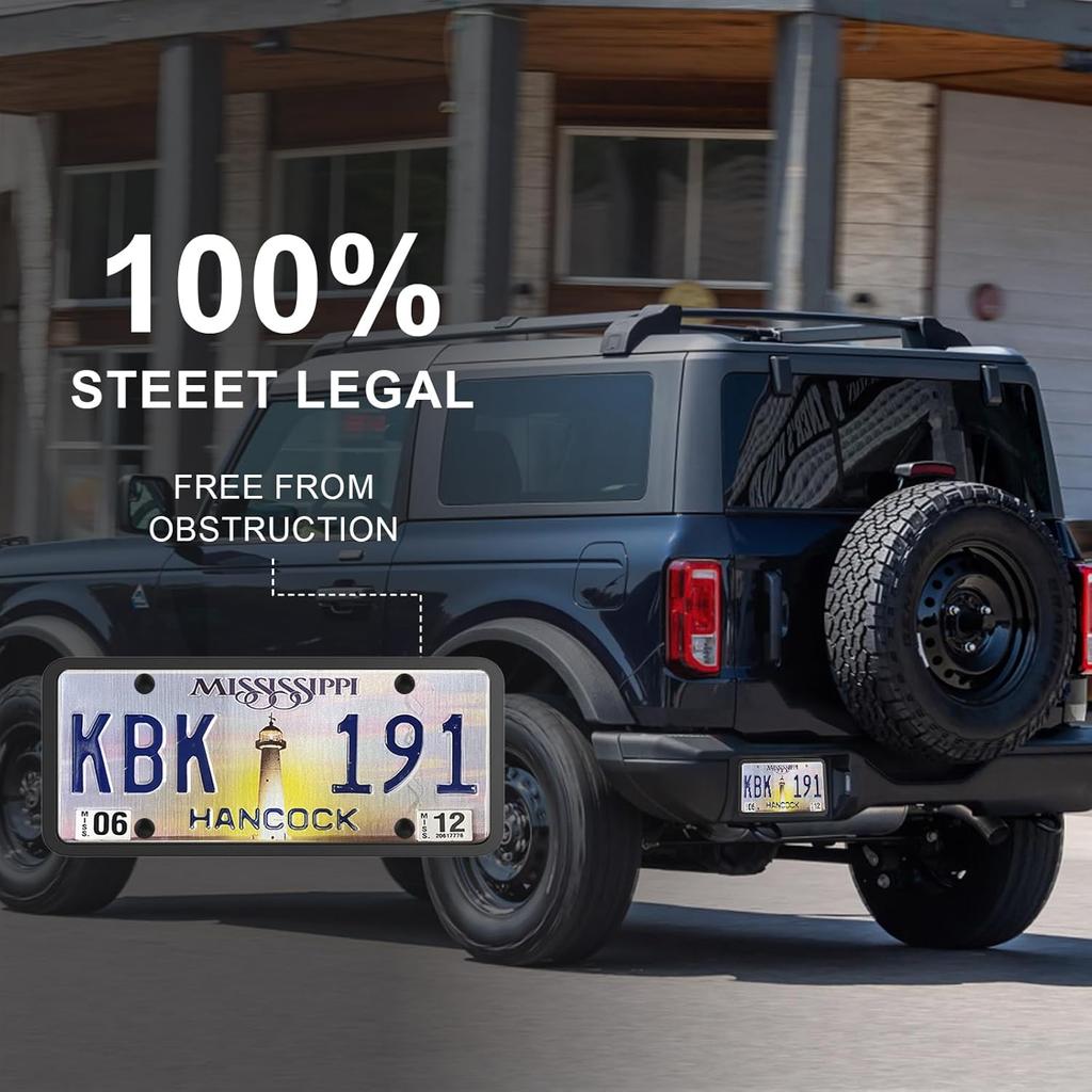 1 Pack License Plate Frames, TPU Black Car Licence Plates Frame Holder for Men and Women - Front & Rear Plate Frame Protector with Screw Kit