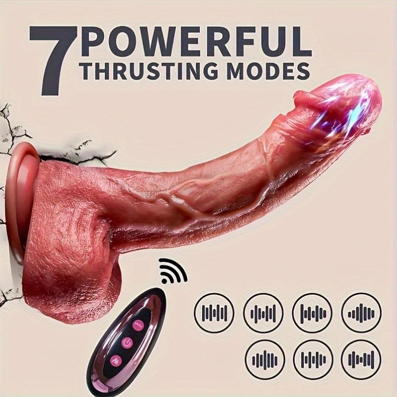 8.27" Waterproof Liquid Silicone Dildo with 10 Vibrations,360° Rotation,Heating,Remote Control,Rechargeable - for G-Spot Stimulation,Couples,and Gifts