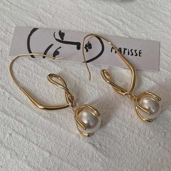 1 Paar Hakenohrringe Imitationsperle Hochglänzend Elegant Ohrschmuck Party Verkleidung