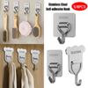 5/8PCS Stainless Steel Sticky Hook No Punching Door Behind Hook Bathroom Kitchen