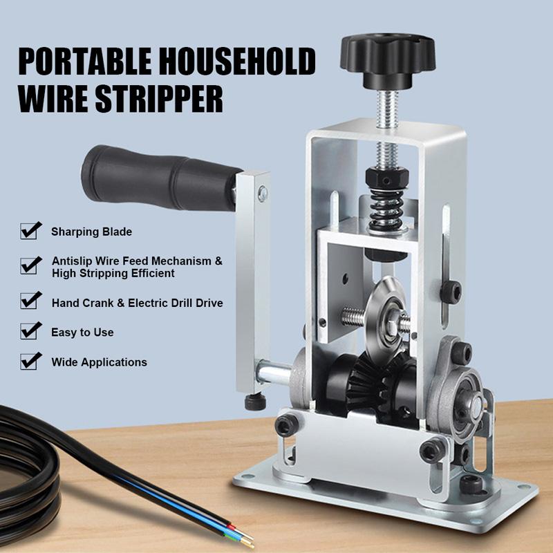 1-25mm Household Wire Stripper Machine Hand Crank Manual Wire Stripping Tool with Electric Drill Cable Electric Peeling Machine