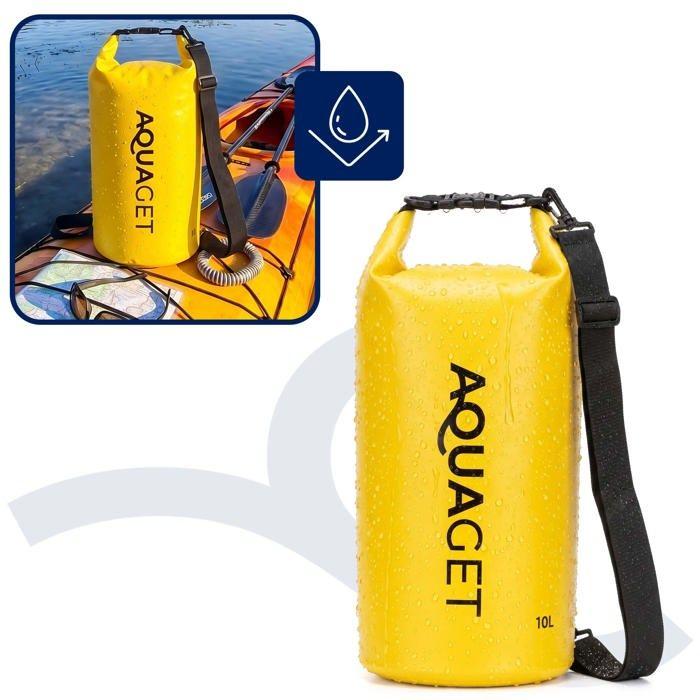 Aquaget® sac etanche impermeable 10l pour tourisme, voile et kayak - Jaune