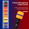 5 Pack Thick Foam Mic Cover Handheld Microphone Windscreen Colorful Microphone Sponge Cover for Karaoke DJ Stage