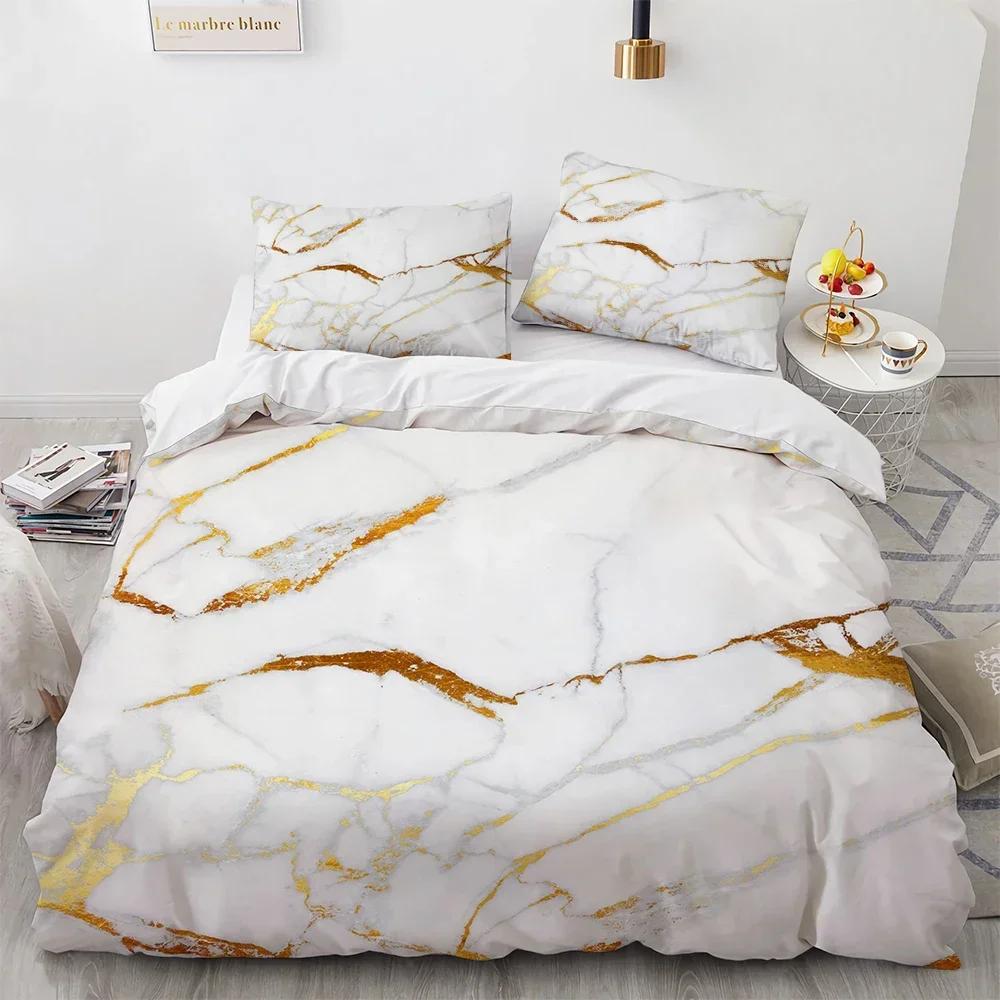 Beding Soft Duvet Cover Set White plus Black Marble 3 Piece-10 -TC Premium Microfiber Down Warm Comforter Comfortable Quilt Cover featuring Ziper