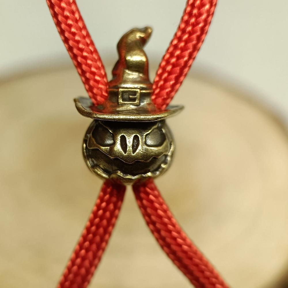Pumpkin Wizard Brass Knife Beads EDC DIY Paracord Woven Bracelets Lanyard Key Chain Pendants Accessories Outdoor Tool