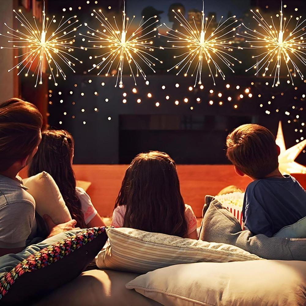 4-Pack Solar Firework Lights — 480 LEDs, Solar Firework Lights, Outdoor Garden Decoration
