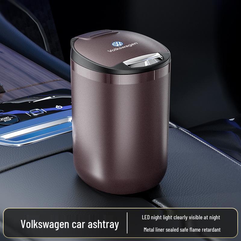 Stylish Fireproof Metal Car Ashtray with Lid – Dustproof Accessory for Men & Women