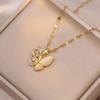 Women's Butterfly Zirconia Clavicle Necklace: Elegant, Fashionable, Titanium Steel Jewelry