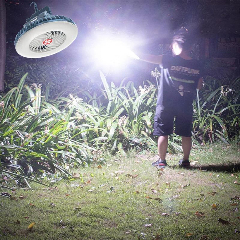 Portable Multifunctional Camping Fan Light USB Charging Hook and Strong Magnetic Bottom Outdoor Adventure Camping Accessories