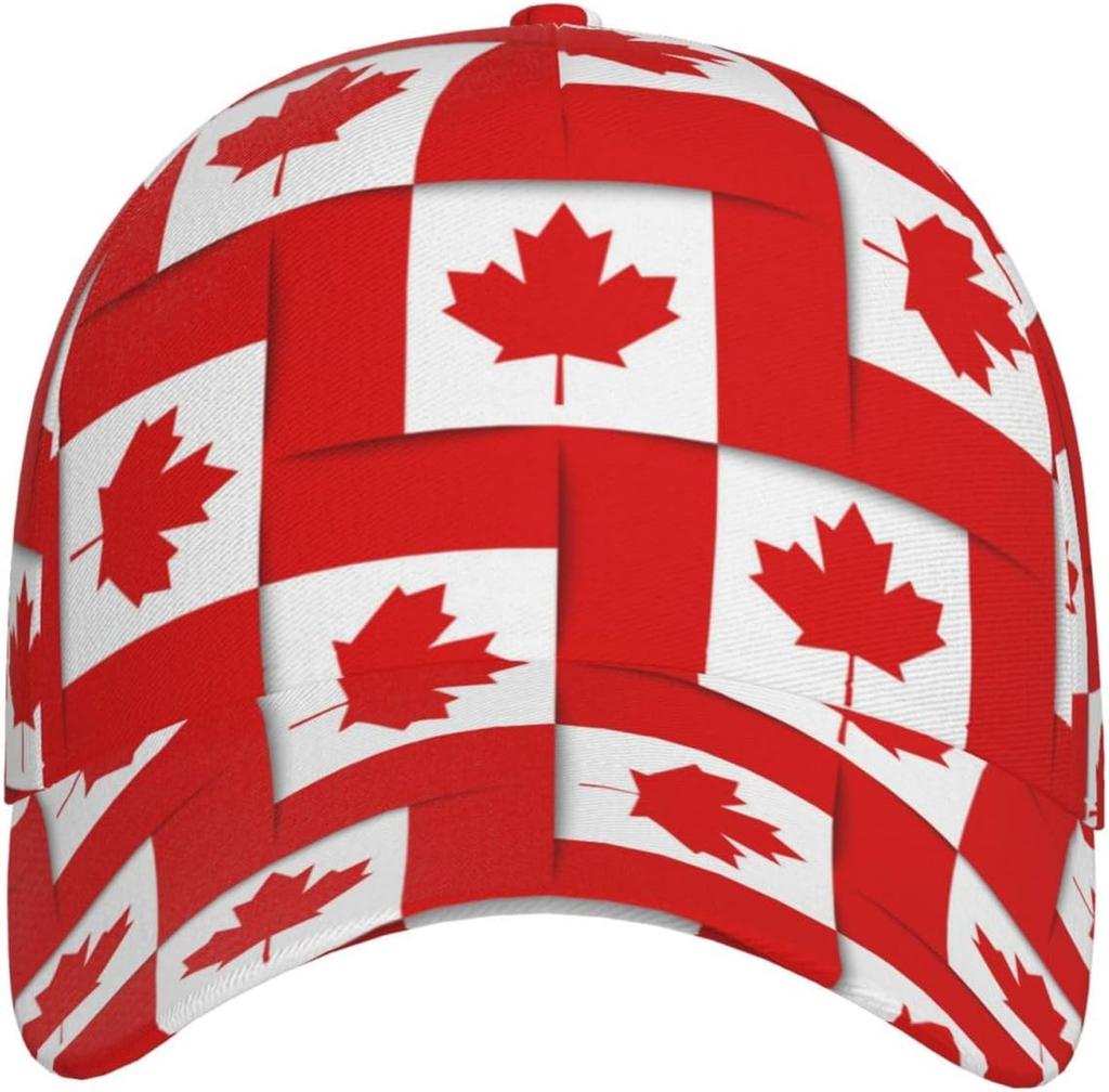 Canada Cap Canadians Baseball Cap Flag Sun Hats Adjustable Cap Canada Flag Hat Trucker Hat for Women Men