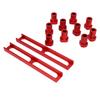 10Pcs Bench Dogs Non Slip Clamps Aluminum Alloy Woodworking Workbench Stops 20mm Dia with 2Pcs Base Red