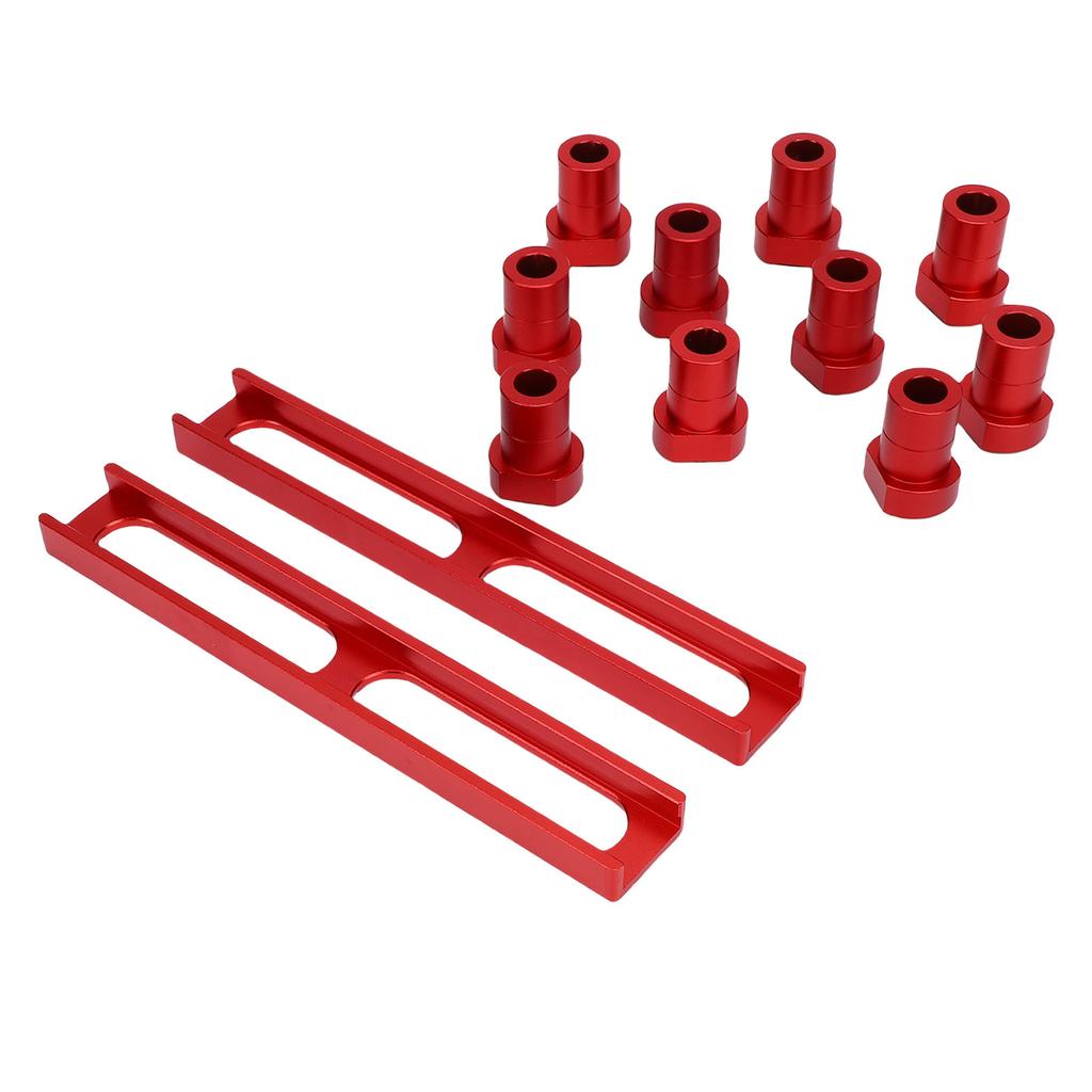 10Pcs Bench Dogs Non Slip Clamps Aluminum Alloy Woodworking Workbench Stops 20mm Dia with 2Pcs Base Red