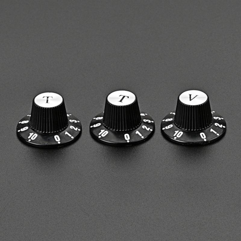 3Pcs Guitar Knobs Amber Top Hat Knobs Guitar Speed Control Knobs Volume Tone Control Knobs Fits 6mm/0.24" Rotary Shaft