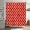 Modern Geometric Plaid Shower Curtain Waterproof Bath Rug Quick-Dry Fabric for Home Decor in Yellow White (180x240cm)