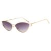 Vintage Cat Eye Sunglasses Women New Stylish Metal Rim Solid Color Casual Shades Trendy Retro Brand Design Sun Glasses
