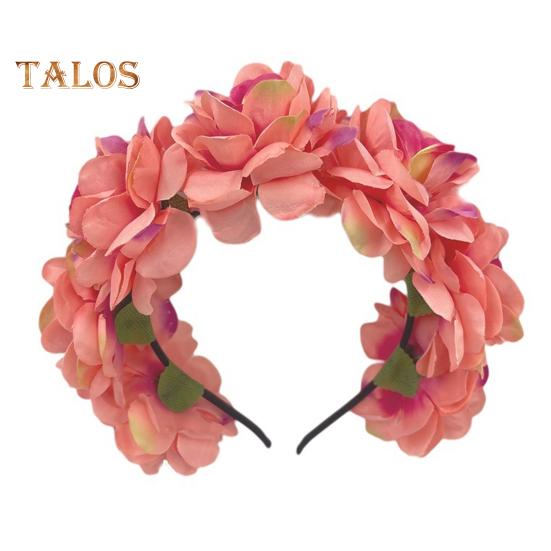 Imitation Rose Flower Headband Retro Fake Flower Decor Crown Headband Women Headpiece Hair Hoop Party Decor
