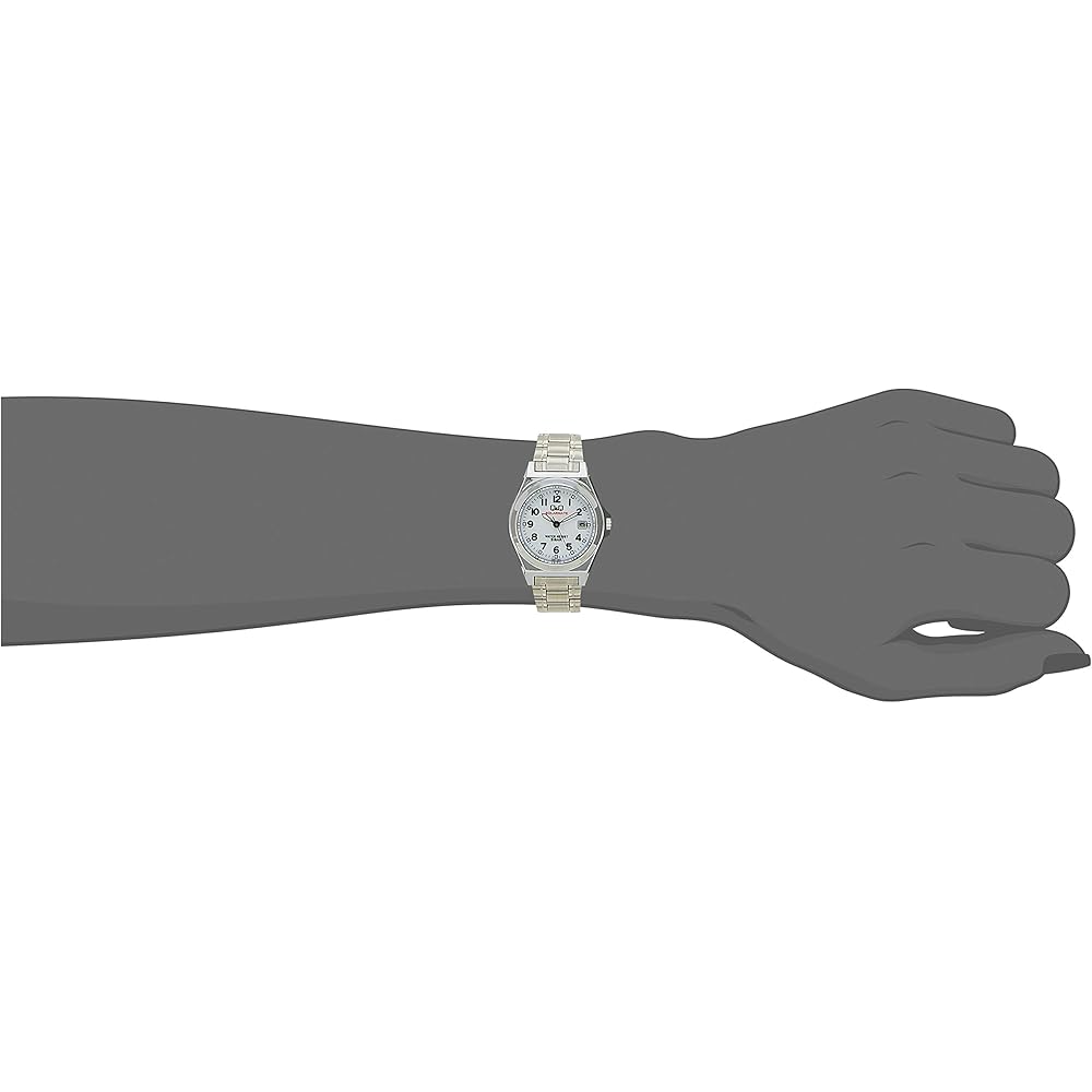 Citizen Q&Q Analog Solar Waterproof Watch Date Display Metal Band White Dial H061-204 Women's Silver
