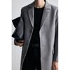 H M Wool Blend Coat Grey Melange
