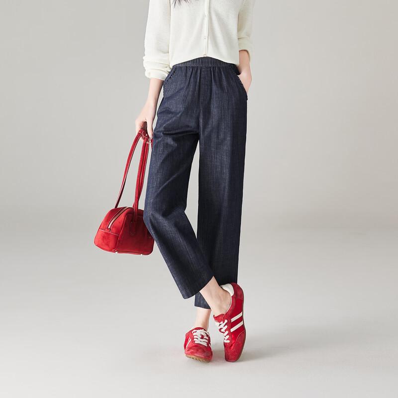 SOFSIL Women's High-Waist Straight-Leg Cropped Jeans