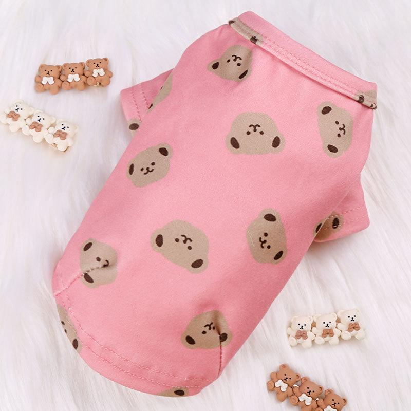 

Dog cat clothes autumn and winter cat bottoming shirt bear double-sided velvet pet clothes small and medium dog supplies XS (bust 30CM recommended weight 1.3-2 0.2 kg)