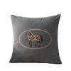 Embroidery Throw Pillow Cover Vintage Horse Pattern Light Luxury Sofa Cushion Waist Cover Simple Decorative Pillowcase