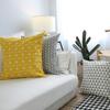 Modern Sofa Cushion Cover Yellow Grey Cotton Linen Decorative Throw Pillow Cover Plaid Geometry Printed Bedding Home Decor