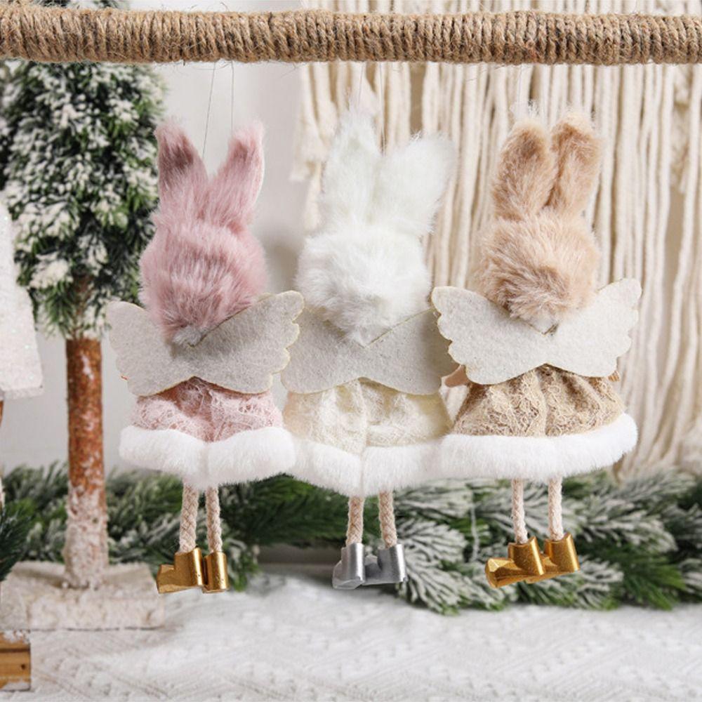 Cartoon Long Ears Angel Girl Ornaments Handmade Xmas Tree Pendant  Party Favors