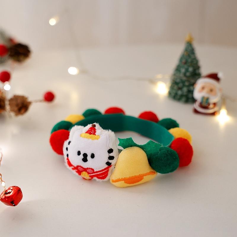 Cat Plush Ball Collar Cute with Doll Pumpkin Spider Small Dog Necklace Beard Corgi Pet Halloween Christmas Neck Ring Jewelry