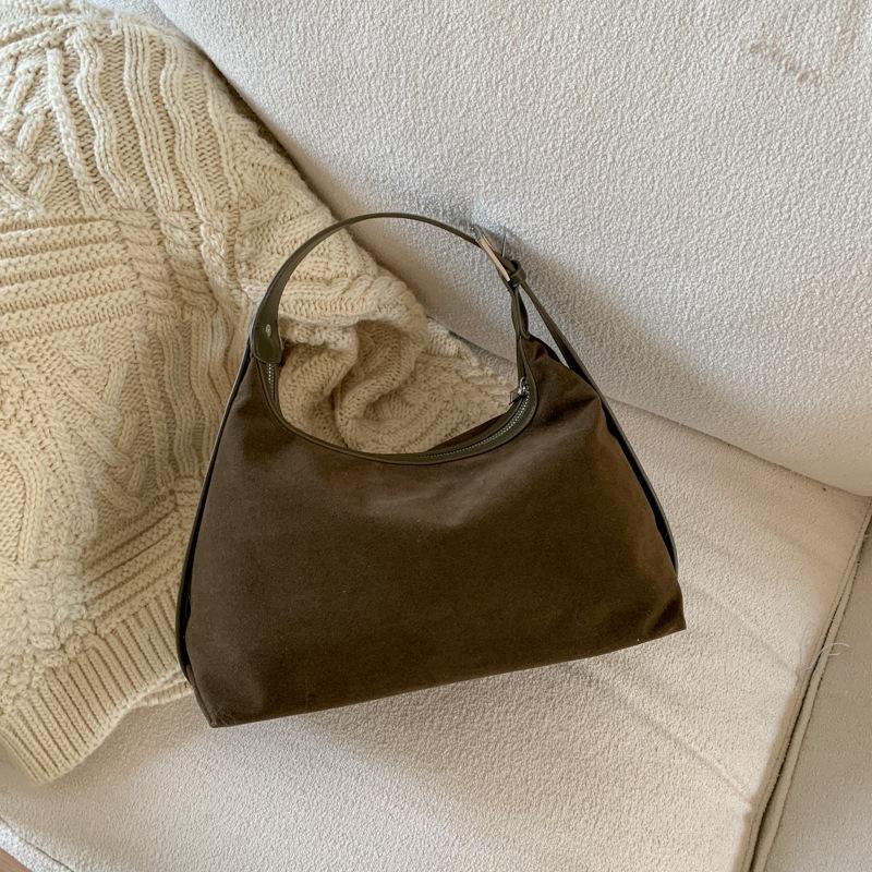 Niche Retro Suede Bag Autumn and Winter New Simple Underarm Bag Single Shoulder Underarm Small Bag