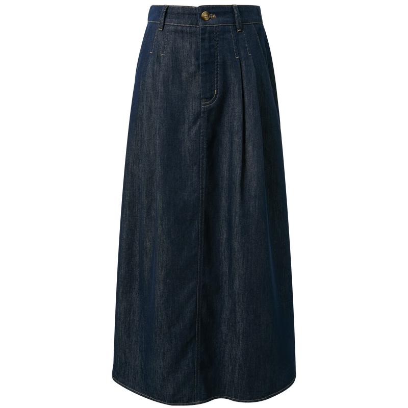 Sancai 2026 Весна Ретро Джинсовая Юбка А-силуэта с Высокой Талией XL