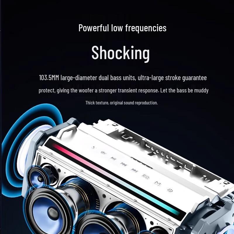 Soaiy SH05 Outdoor Karaoke Bluetooth 5.3 Speaker with Sound Card