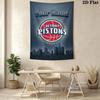 Name Custom Detroit Pistons Logo Wall Tapestry Aesthetic Wall Hanging Printed Fabric Blanket Decorative Tapestries for Bedroom Living Room Home Decor