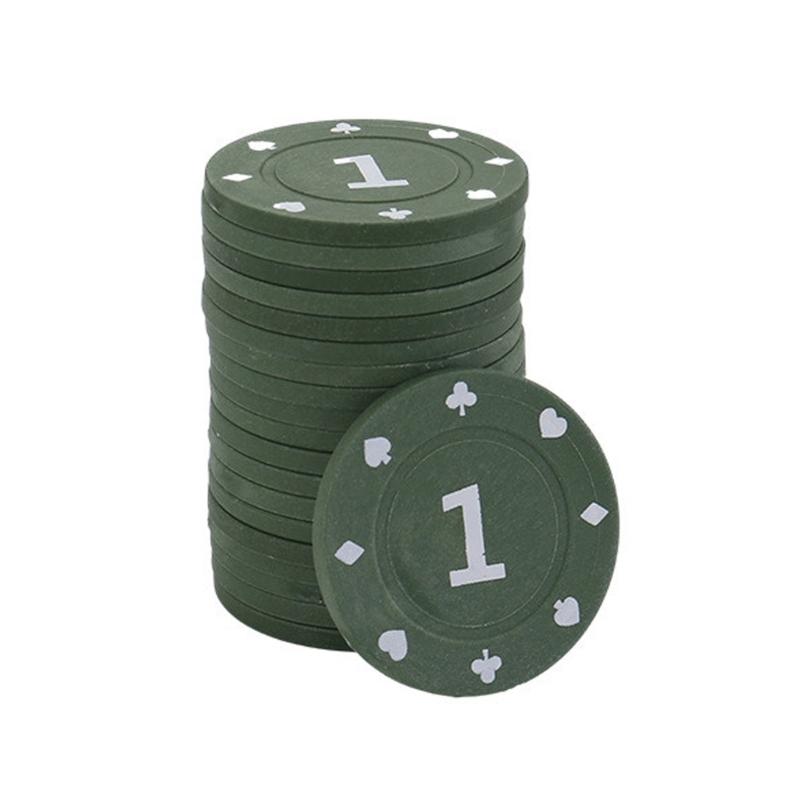 Pack of 100 Professional Casinos Poker Chip Playings Chip Value Tokens Cards Poker Chip Board Game Chip Set for Counting