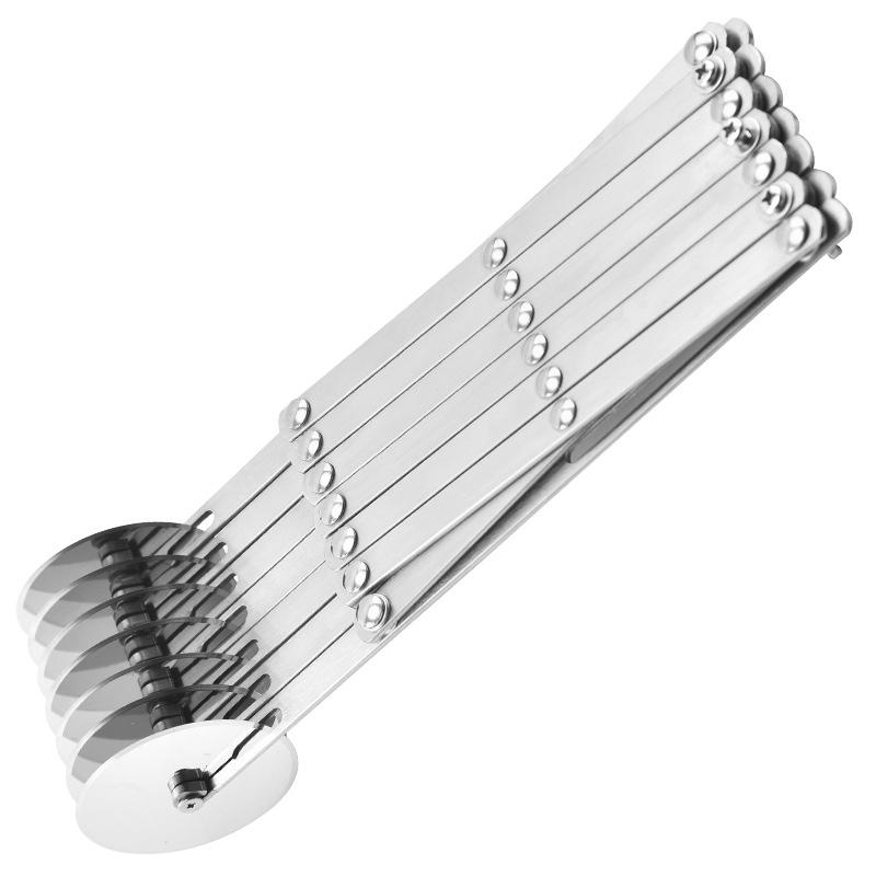 Stainless Steel Multifunctional Retractable Multi-wheel Roller Knife Fried Dough Stick Pizza Cake Maker Slicing Knife