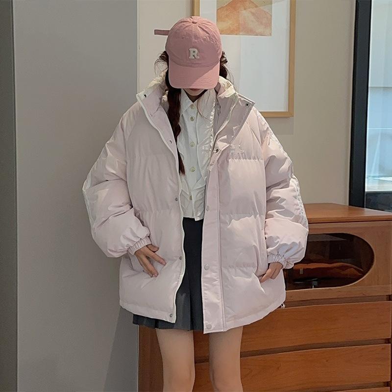 New Down Cotton-padded Jacket Women's Bread Clothing Couple Cotton-padded Jacket Korean Version Loose Winter Padded Jacket.